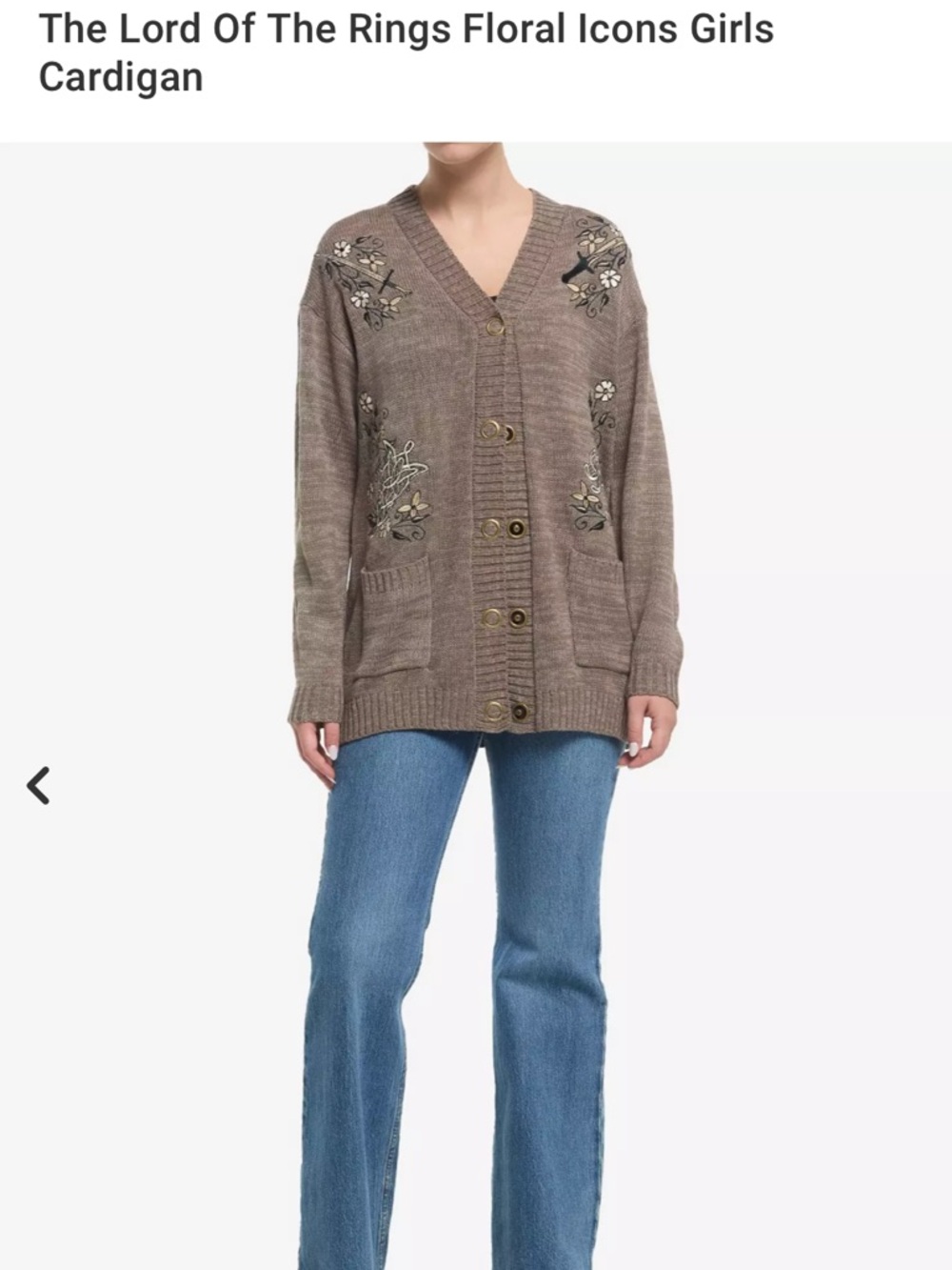 New Hot Topic Lord of The Rings Floral Icons Girl Cardigan - Picture 4 of 15